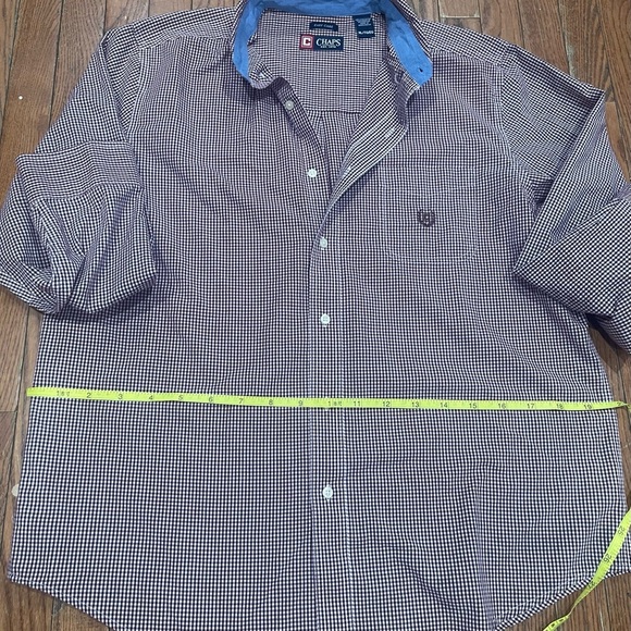 Chaps Maroon and White Plaid Shirt - Picture 8 of 11
